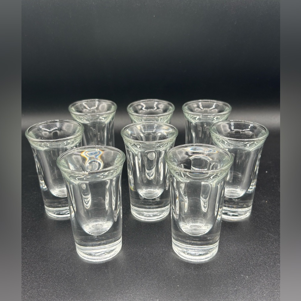 Vintage Libbey FLAIR Clear Set of 8~2-7/8" 2 oz Shot Glasses Whiskey MCM Barware